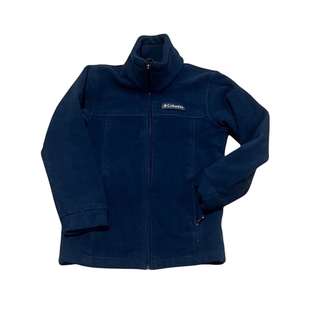 Columbia Boys Fleece Jacket Blue Full Zip Zip Pockets Size XS (7)